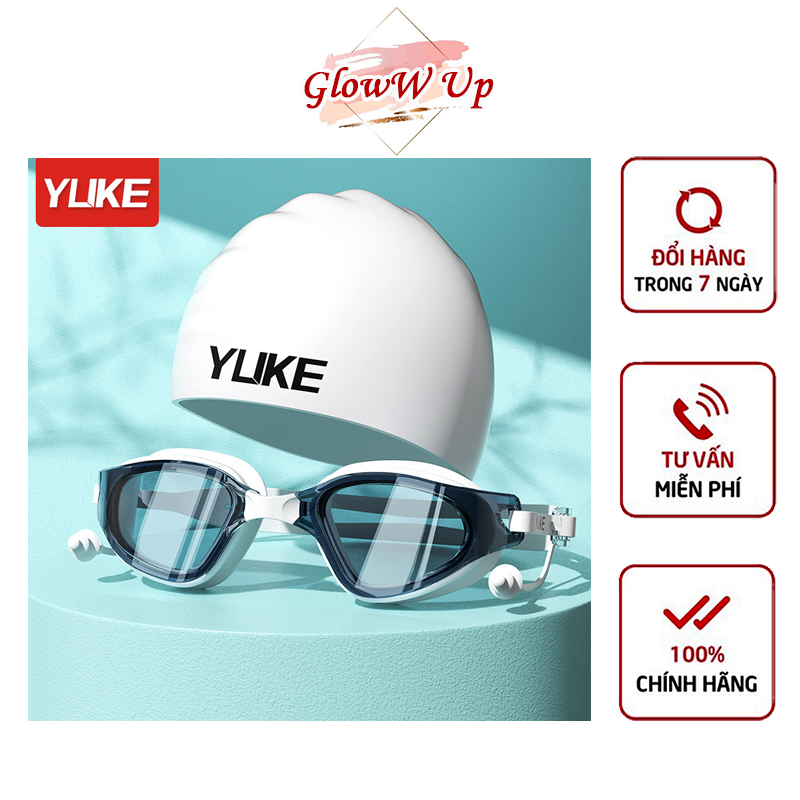 Kính Bơi Người Lớn Trẻ Em Nam Nữ 3 Lớp Chắc Chắn Chống Nước Chống Sương Mù HD Kèm Mũ Bơi Và Nút Bịt Tai Lặn Biển Cao Cấp