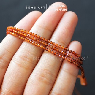2mm đá hồng lựu, garnet nâu giác cắt, thổ, kim, đá phối vòng tay phong thuỷ, chuỗi hạt, đá lẻ - bead art
