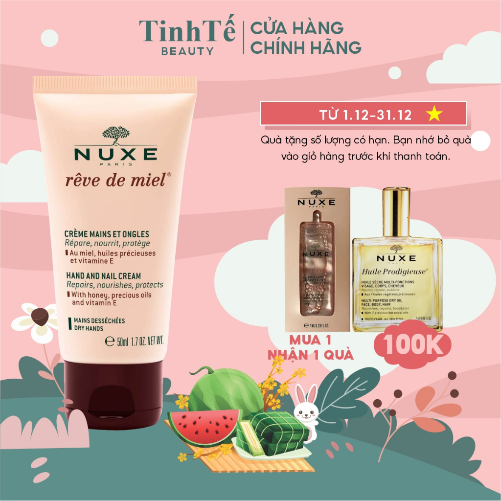 Kem dưỡng da tay và móng Nuxe Hand and Nail Cream Reve de Miel 50ml