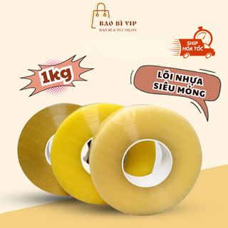 Băng dính gói hàng 1Kg/cuộn lõi nhựa siêu mỏng siêu tiết kiệm, siêu dai, siêu chắc, giá sỉ tận xưởng