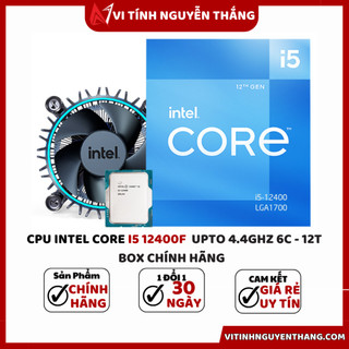 Cpu bộ vi xử lý Intel Core I5 12400F (UPTO 4.4GHZ, 6 NHÂN 12 LUỒNG, 18MB CACHE, 65W) - TRAY NEW