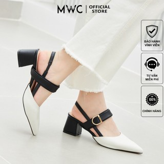 Giày cao gót mwc 4484 - giày cao gót bít mũi quai hậu phối màu hiện đại