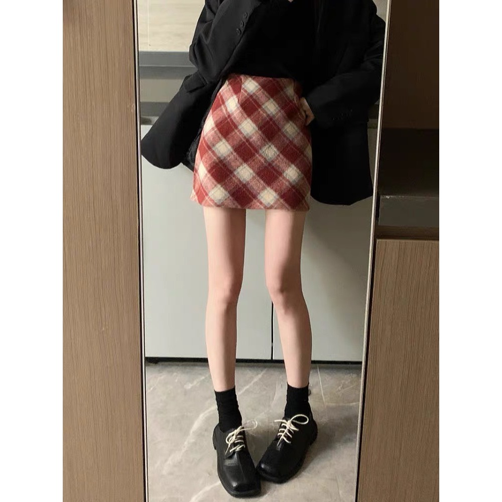 Chân váy dạ kẻ dáng ngắn - 247store.vn - Chanvaydangan49_P0K39