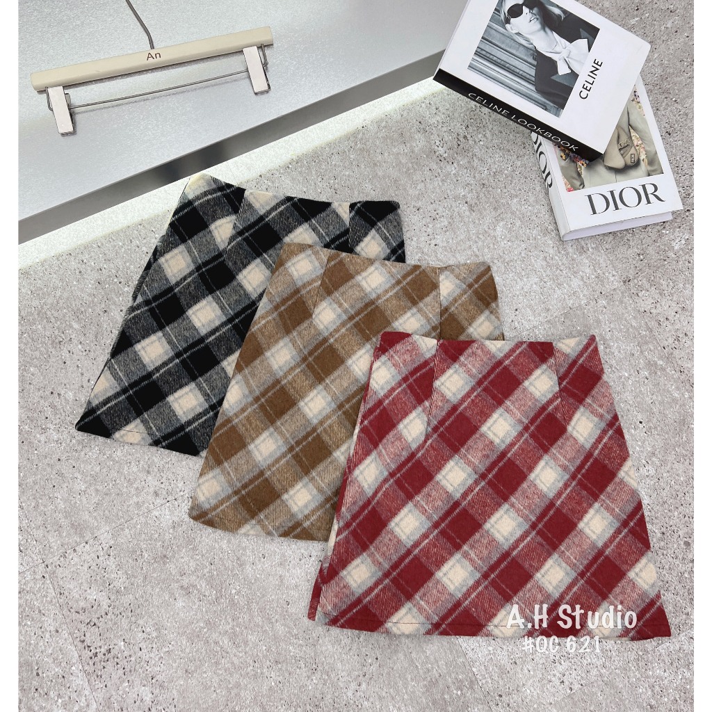 Chân váy dạ kẻ dáng ngắn - 247store.vn - Chanvaydangan49_P0K39
