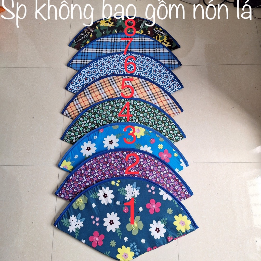 Nón Dù Cách Nhiệt Loại Vải Dù Bao Ngoài Nón Lá, Lớp Cách Nhiệt Chống Nóng, Chống Mưa