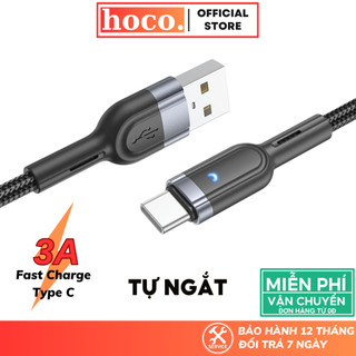 Dây sạc nhanh Type C tự ngắt điện Hoco Cáp bọc dù siêu bền dùng cho dòng android samsung xiaomi oppo