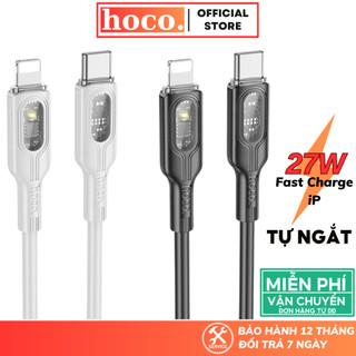 Dây sạc tự ngắt điện Hoco 27W Cáp silicon siêu bền có báo đèn cho lP 11 113 12 14promax