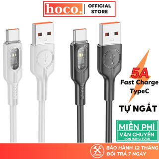 Dây sạc Type C tự ngắt điện Hoco Cáp silicon báo đèn chống quá tải nhiệt cho dòng android samsung xiaomi