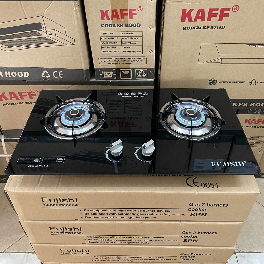 Bếp gas âm FUJISHI FJ-809IC - CHÉN ĐỒNG - Đánh lửa IC cực nhạy - Lửa xanh tiết kiệm gas - Bảo hành chính hãng 02 Năm