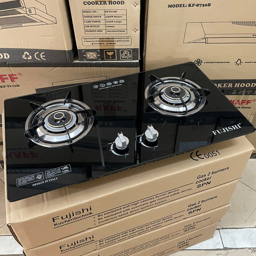 Bếp gas âm FUJISHI FJ-809IC - CHÉN ĐỒNG - Đánh lửa IC cực nhạy - Lửa xanh tiết kiệm gas - Bảo hành chính hãng 02 Năm