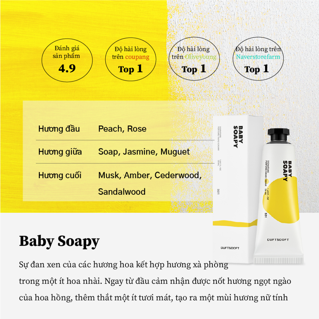 Kem dưỡng da tay mềm mại tự nhiên hương nước hoa duftndoft 50ml