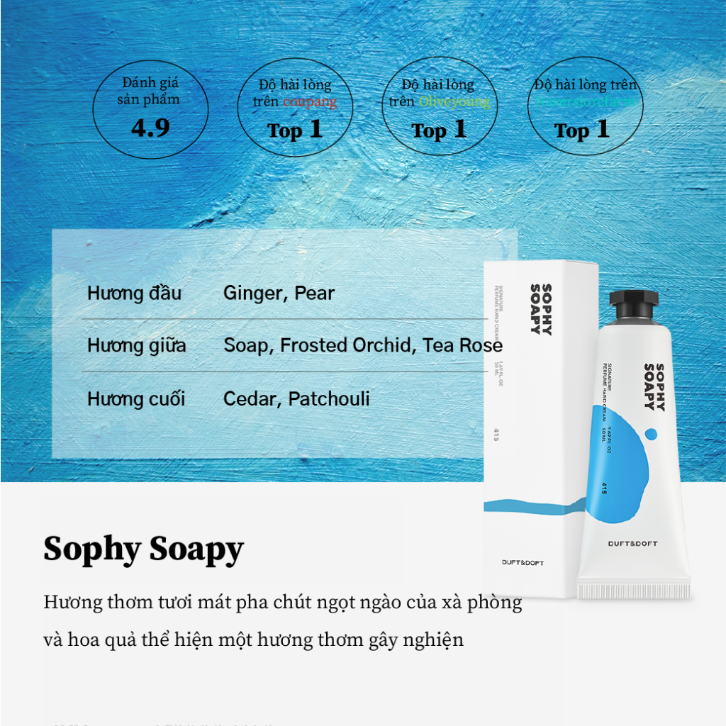 Kem dưỡng da tay mềm mại tự nhiên hương nước hoa duftndoft 50ml