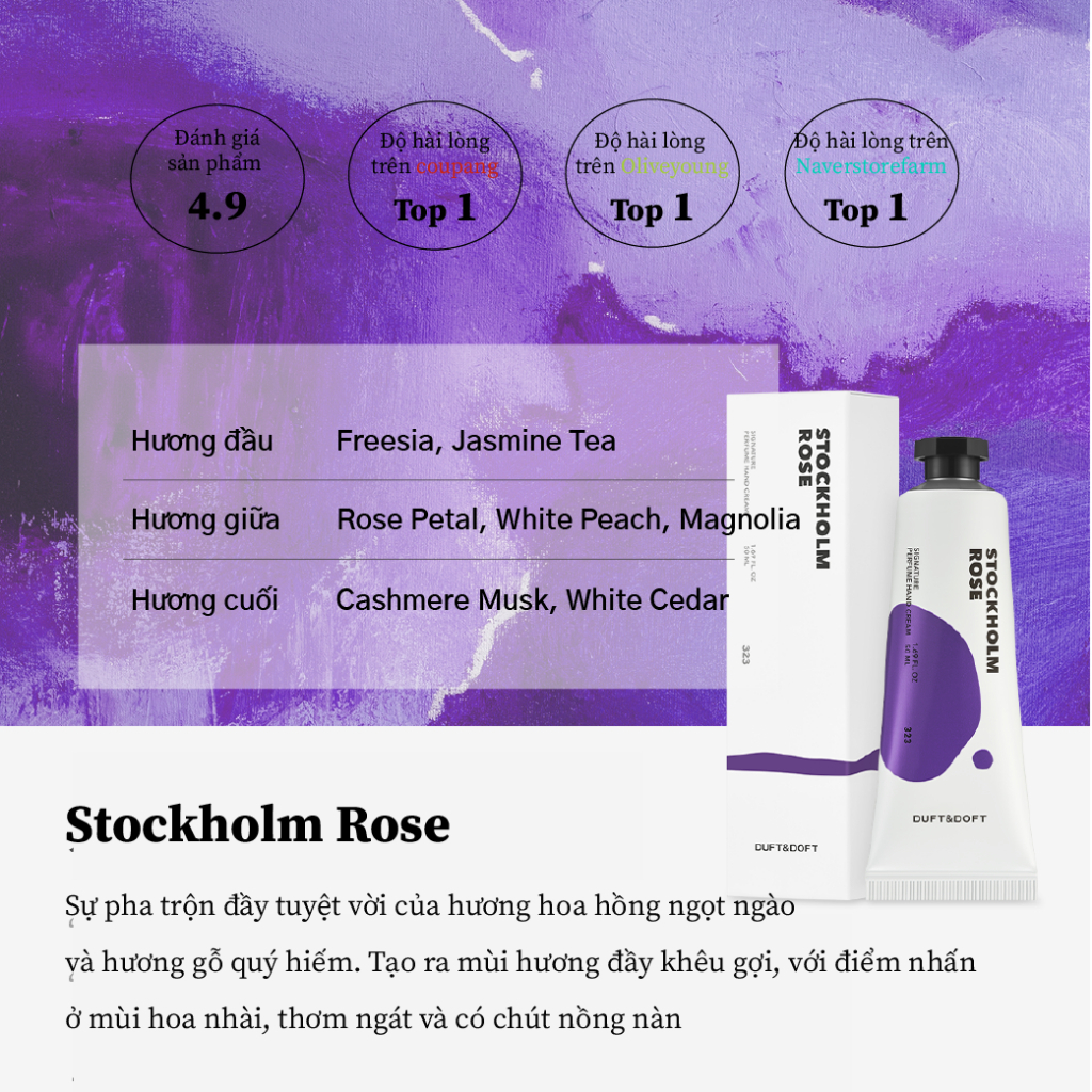 Kem dưỡng da tay mềm mại tự nhiên hương nước hoa duftndoft 50ml