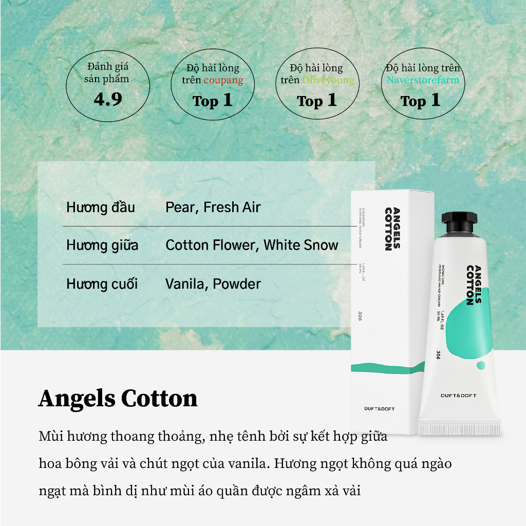 Kem dưỡng da tay mềm mại tự nhiên hương nước hoa duftndoft 50ml