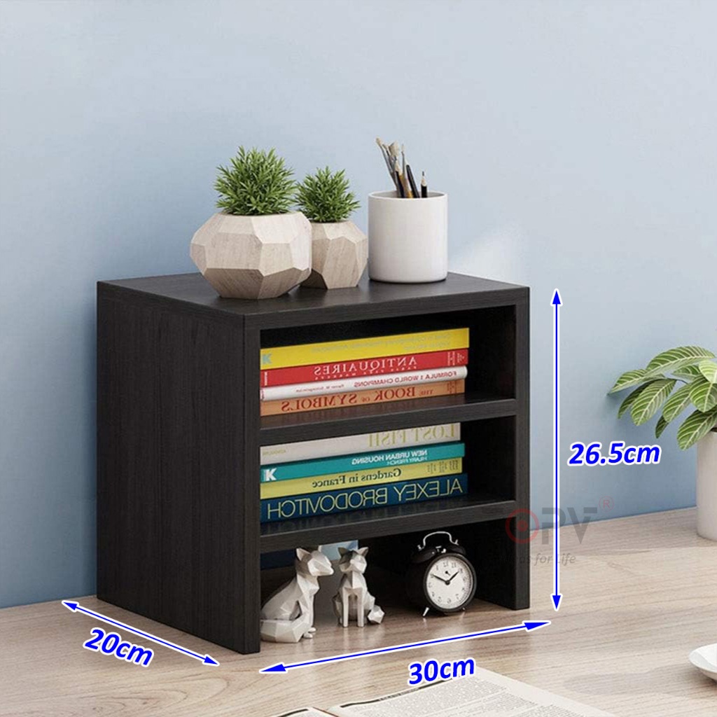 Giá sách để bàn học bàn làm việc TOPV gỗ mini đựng đồ decor trên kệ sách