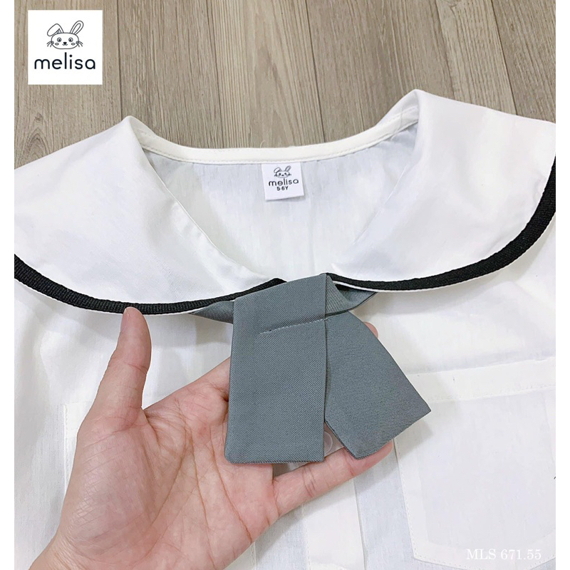 Set áo + chân váy xếp ly cho bé gái Me.li.sa