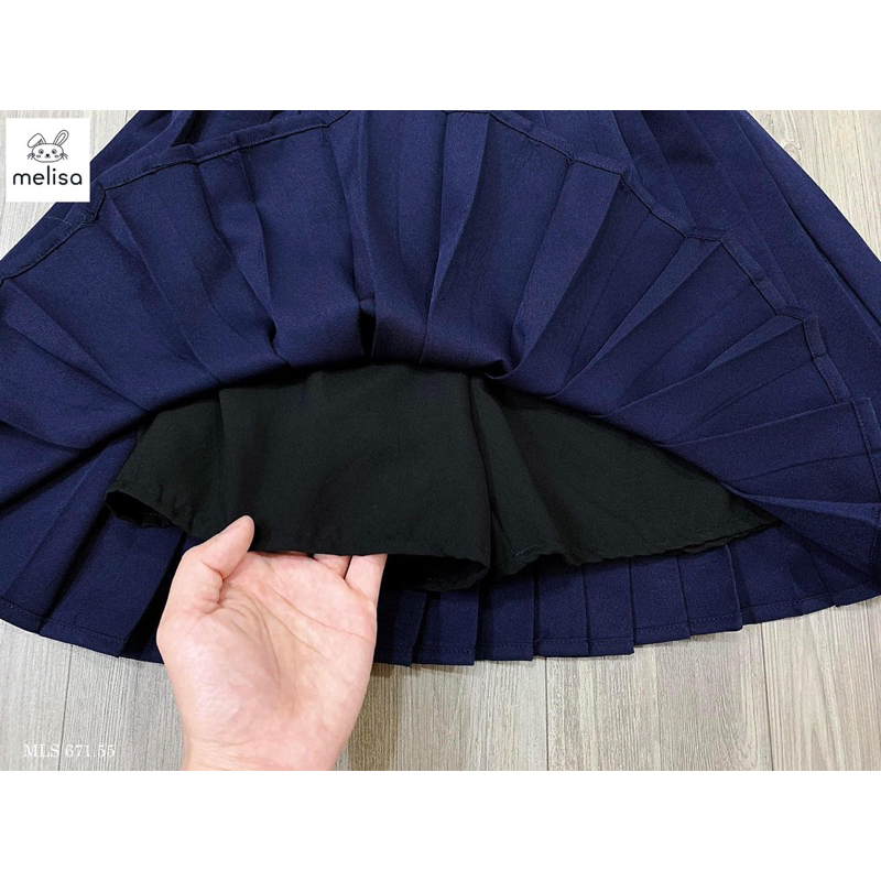 Set áo + chân váy xếp ly cho bé gái Me.li.sa