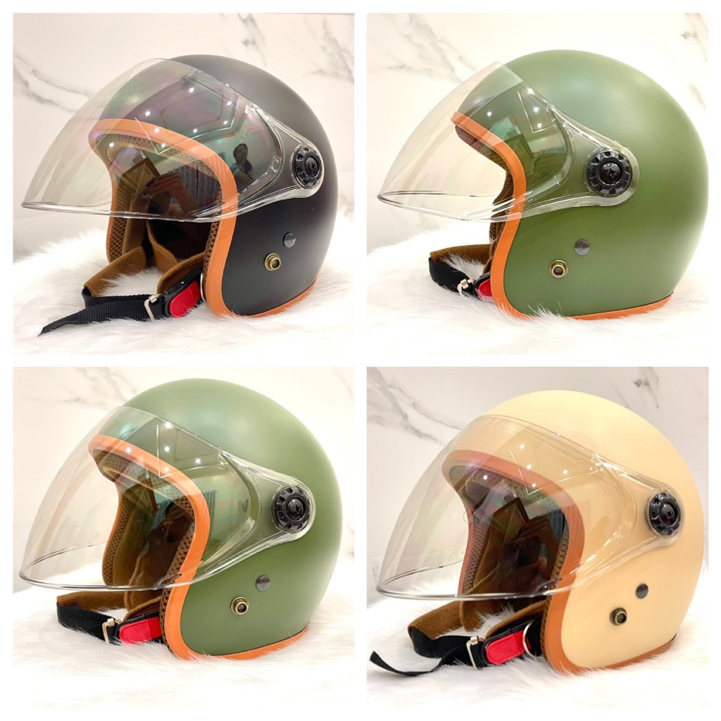 Mũ Bảo Hiểm 3/4, Nón Bảo Hiểm Có Kính Poc Che Kín Mặt Chống Tia UV Thời Trang