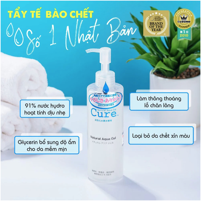 Tẩy Tế Bào Chết Dạng Gel Dịu Nhẹ CURE Natural Aqua Gel 250g
