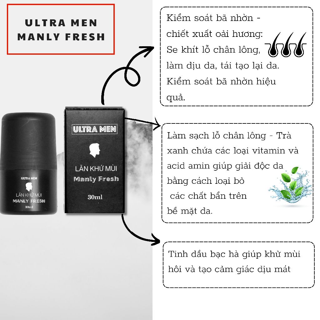 Combo Sữa tắm nam + dầu gội nam + Lăn khử mùi [tặng 20ml nước hoa] ,Bộ quà tặng nam giới ultra men cao cấp