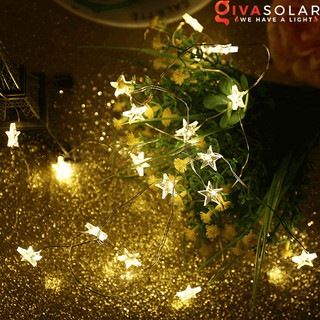 Dây đèn led trang trí mẫu hình ngôi sao GIVASOLAR-ML2-dùng pin