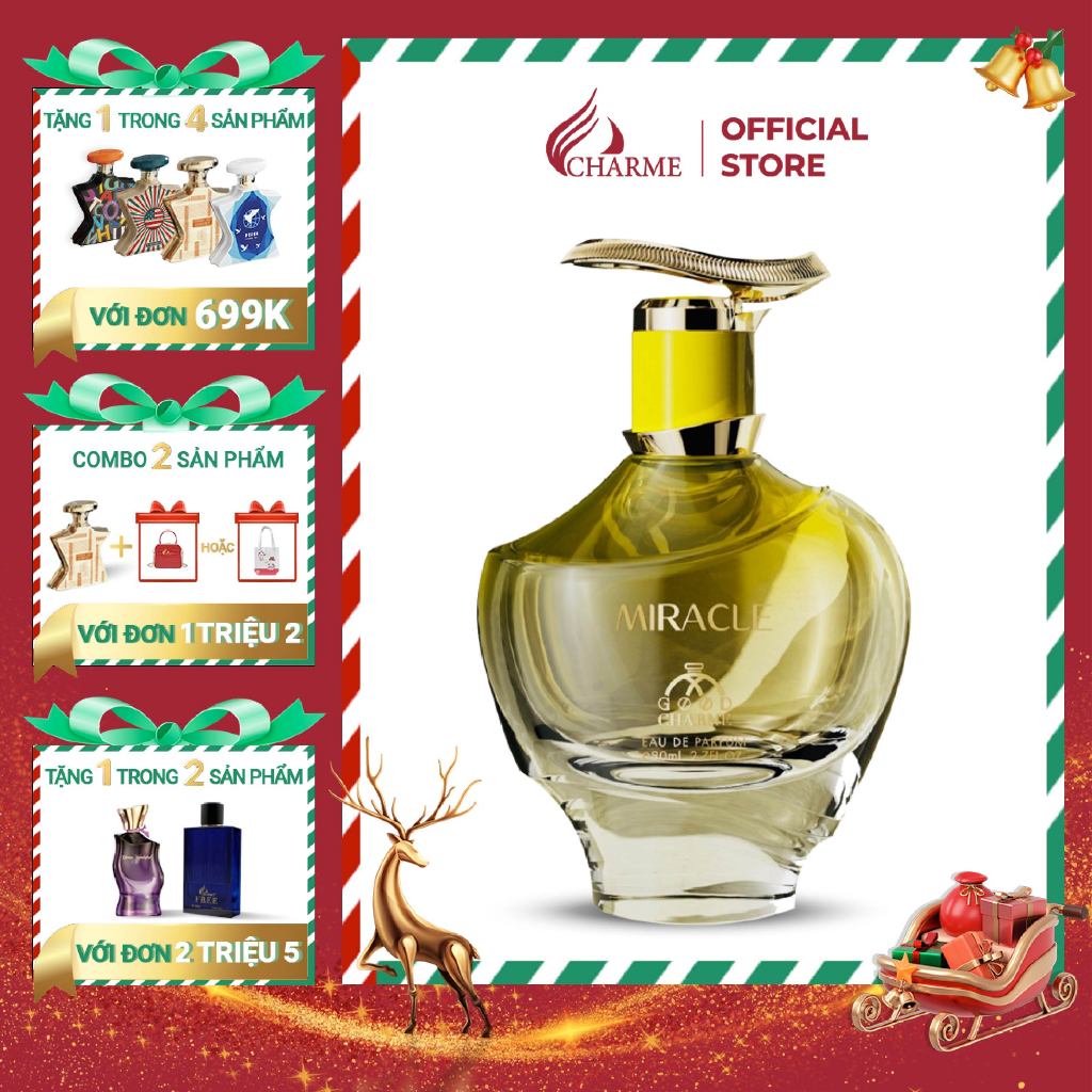 Nước hoa nữ cao cấp, Charme Miracle, đậm chất nước hoa Pháp, mùi hương quý phái, lưu hương lâu, 80ml