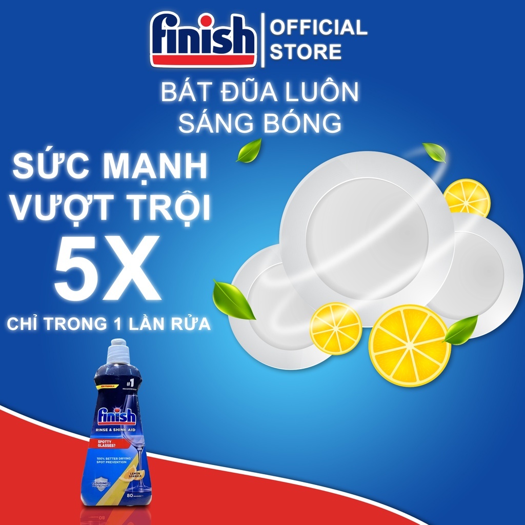 Nước trợ xả, Nước làm bóng Finish 800ml  làm bóng chén, trợ xả, làm khô dùng cho máy rửa chén - Hàng chính hãng