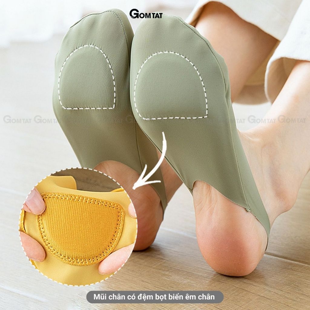 Tất lười nữ đi giày cao gót GOMTAT có đệm chống trượt silicon, chất liệu cotton êm mềm mịn mát - HOT-1801-1DOI