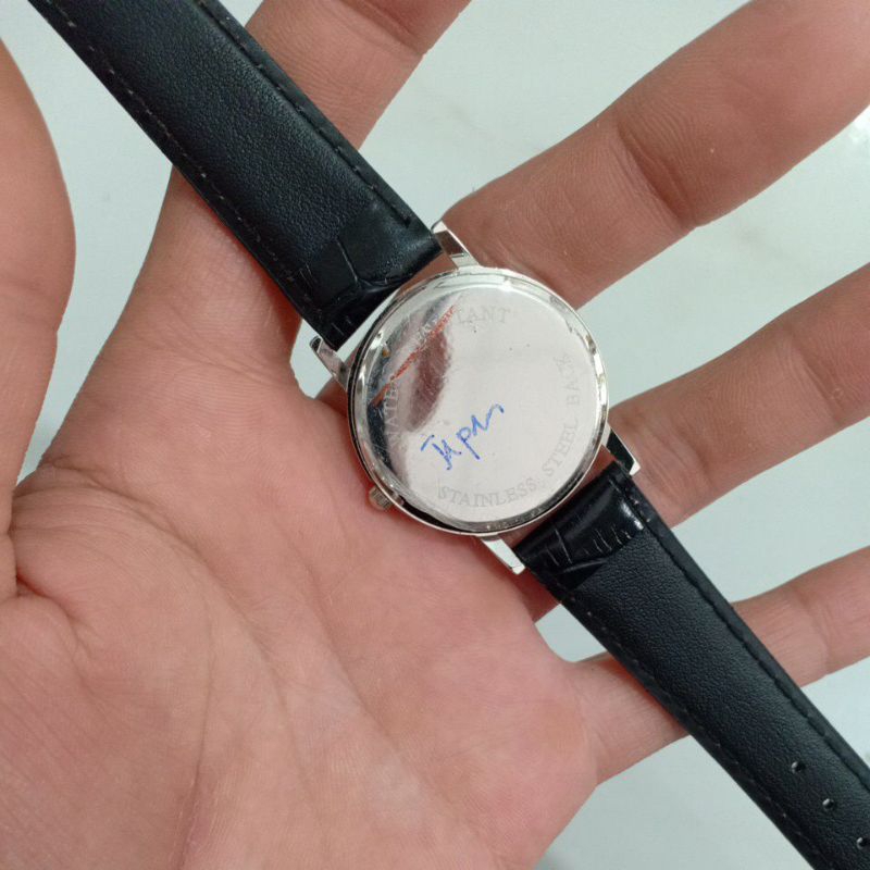 Đồng hồ si nam dây da hiệu POLARIS màu bạc độ mới cao 91%