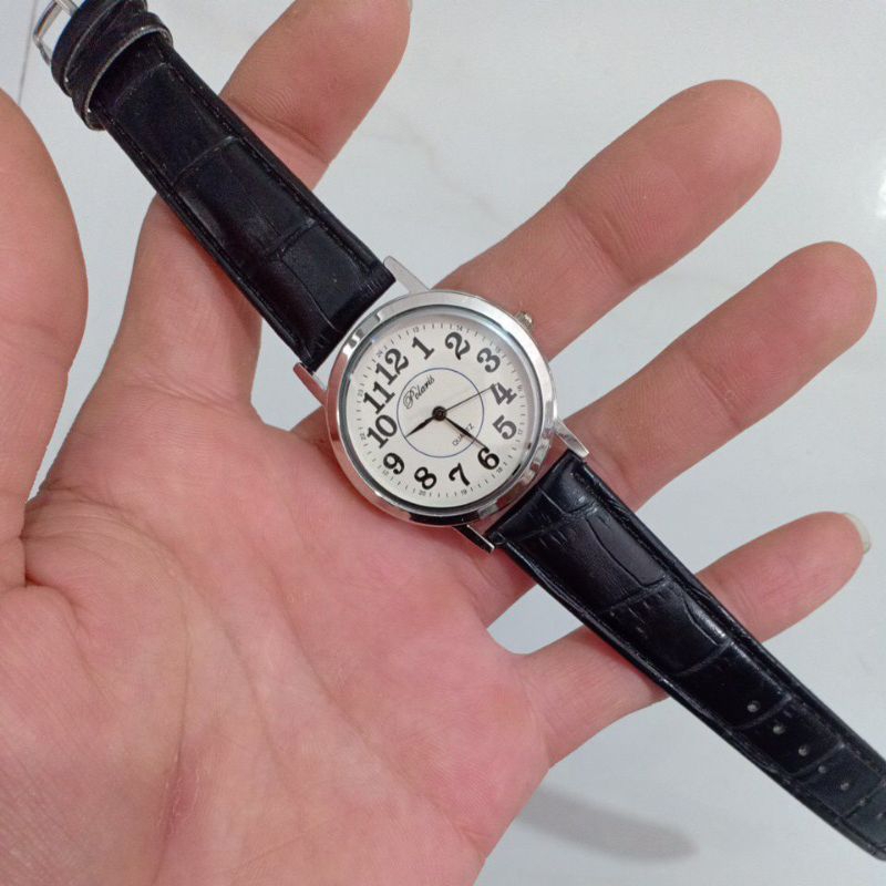 Đồng hồ si nam dây da hiệu POLARIS màu bạc độ mới cao 91%