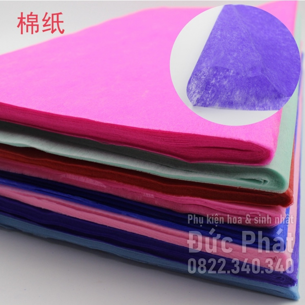 Giấy Mếch Bông Khổ 50*50cm, Dẻo Dai - Chống Thấm Nước, Lót Gói Hoa - Gói Quà