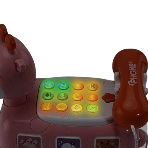 Đồ Chơi Điện Thoại Hình Hươu cao cổ đa năng có đèn nhạc cho bé