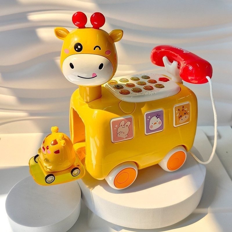 Đồ Chơi Điện Thoại Hình Hươu cao cổ đa năng có đèn nhạc cho bé