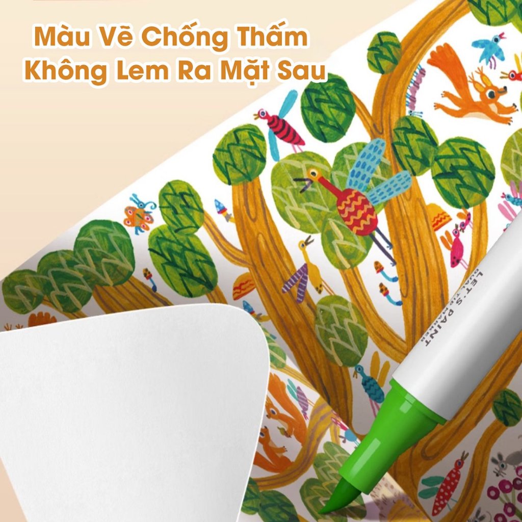 Bút Màu Acrylic Marker 2 Đầu 12/24/36/48 Màu Cao Cấp - Màu Sắc Tươi Sáng, Đa Dạng, Vẽ Trên Mọi Chất Liệu, Chồng Màu