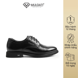Giày tây nam MULGATI Black Derby da bò cao cấp màu đen da trơn - NW90713