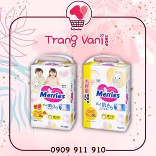 {Jumbo - Cộng Miếng} Tã/Bỉm Dán/Quần Merries Nội Địa size M74/M76/L64/L56/XL50