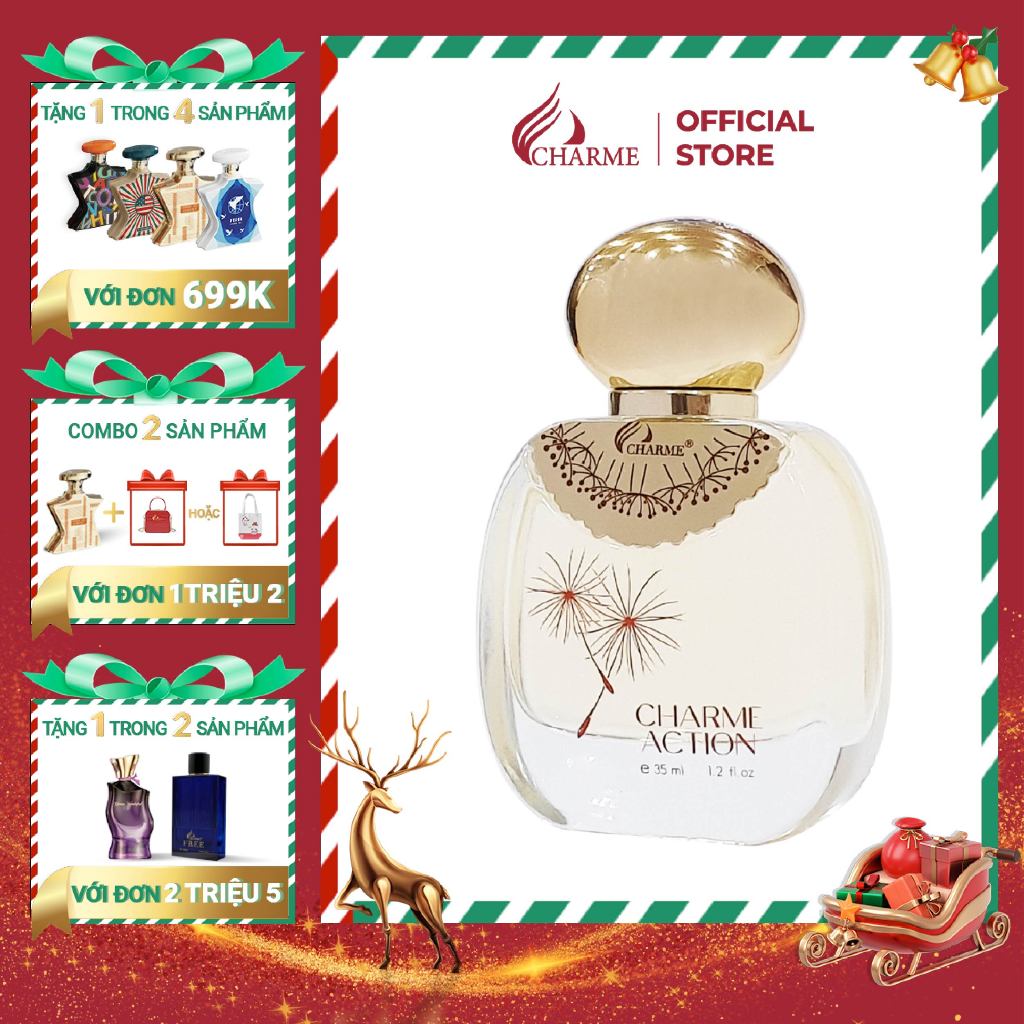 Nước hoa nữ lưu hương lâu, Charme Action, ba tầng hương thanh mát, gợi cảm không thể chối từ, 35ml