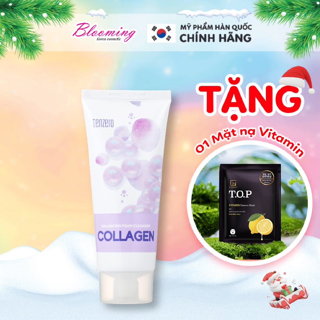 Sữa rửa mặt Collagen cung cấp độ ẩm, làm sạch sâu Tenzero Balancing Foam Cleanser Collagen 100ml
