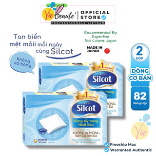 Combo 2 hộp bông tẩy trang silcot japan hộp 82 miếng - silcot unicharm combo 02 hộp 82 miếng