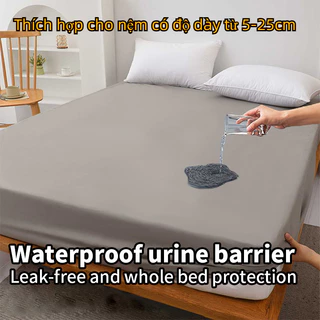 Ga chống thấm kháng khuẩn dành cho nệm 100% mềm mại thoáng khí chống thấm nước chống bụi bẩn bộ ga giường thun lạnh