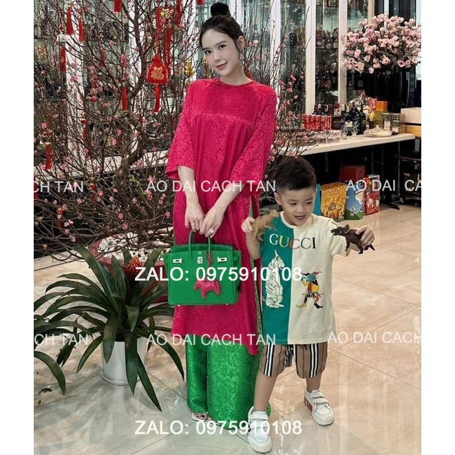 Áo dài cách tân Vân Tiny, áo dài thiết kế dáng suông tay lỡ cho các nàng thơ diện sự kiện cưới hỏi lễ tết 2024 đẹp