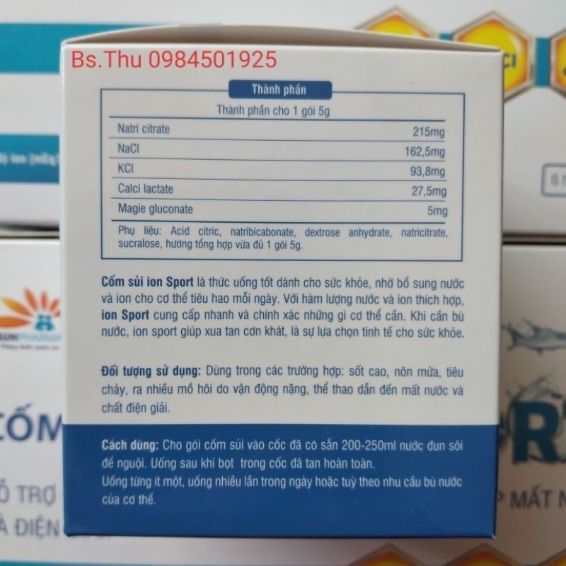 Cốm sủi Oresol Ion Sport  Ozerol Đại UY bù nước và điện giải