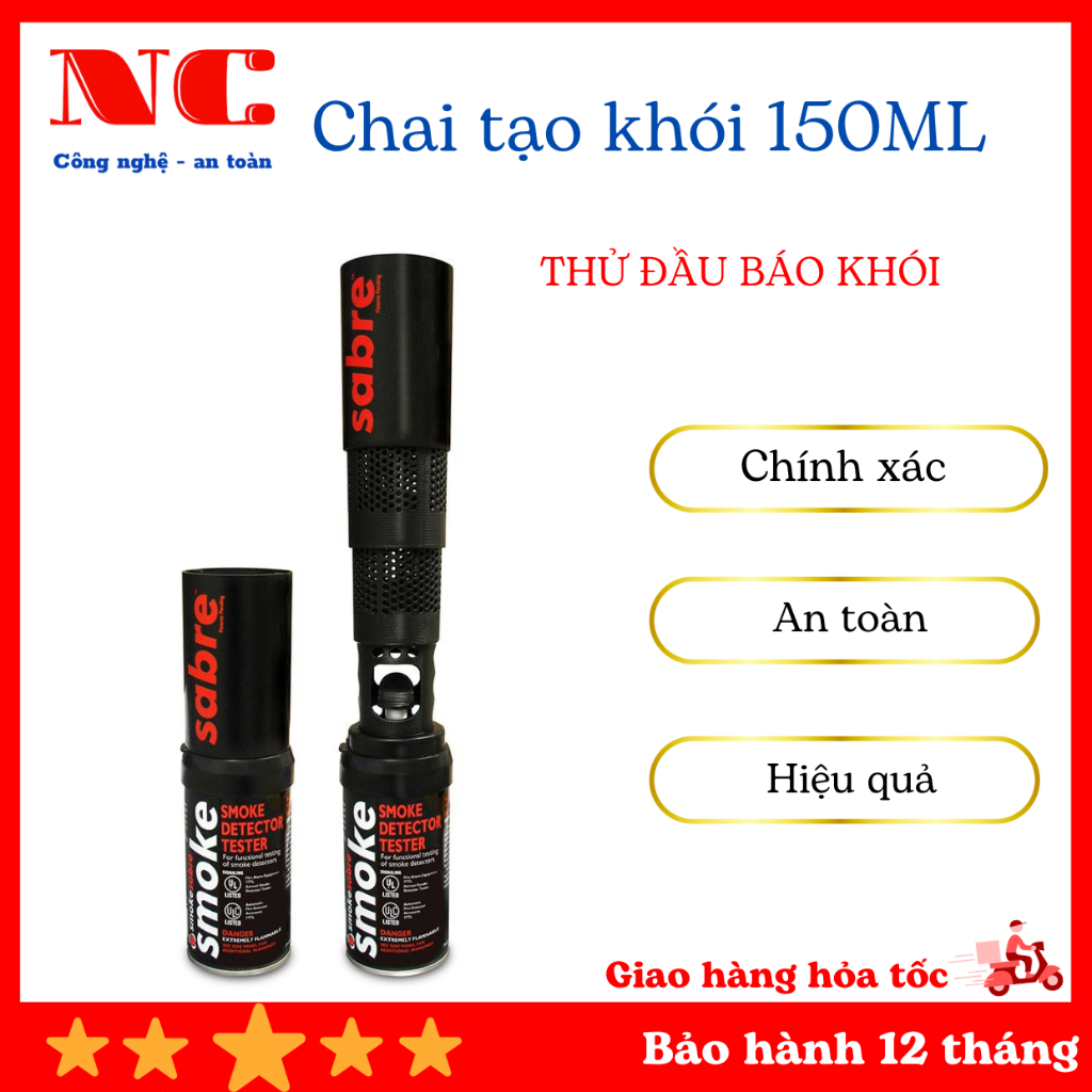 Chai xịt khói cầm tay 150ml Smoke-sabre, lượng khói nhiều, dùng thử các thiết bị báo cháy tự động