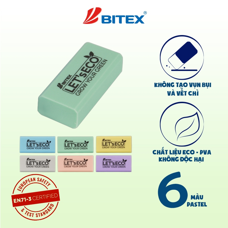 Gôm tẩy Bitex Eco ER22 an toàn sức khoẻ