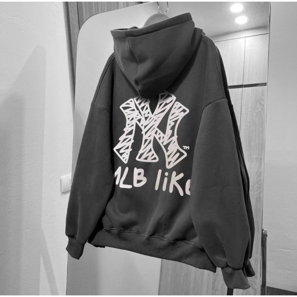 Áo hoodie zip MLB Like khóa kéo nỉ bông siêu dày form rộng ,áo khoác zip  MLB Like  nam nữ DEGO