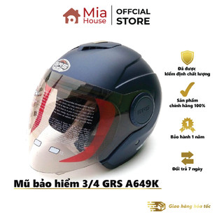 Mũ bảo hiểm  3/4 GRS A649K - nhiều màu