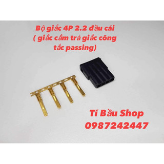 Bộ giắc cắm trả giắc công tắc passing 4P 2.2 màu đen - bộ giắc 4P 2.2 đầu cái