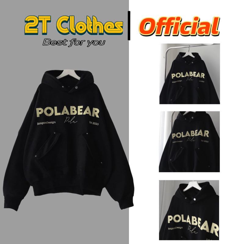 Áo Hoodie Nỉ Bông Túi Hộp POLABEAR Unisex
