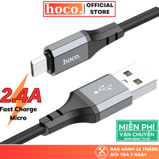 Dây sạc Micro Hoco sạc nhanh 2.4A cáp silicon siêu bền thích hợp với các dòng điện thoại