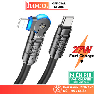Dây sạc nhanh 20W 27W Hoco Cáp silicon siêu bền chống quá tải nhiệt dùng cho iP 11 13 12 14 promax